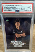 2021 PARKSIDE NWSL PREMIER ED PROMISING PROSPECTS BLUE #1 TRINITY RODMAN PSA 9