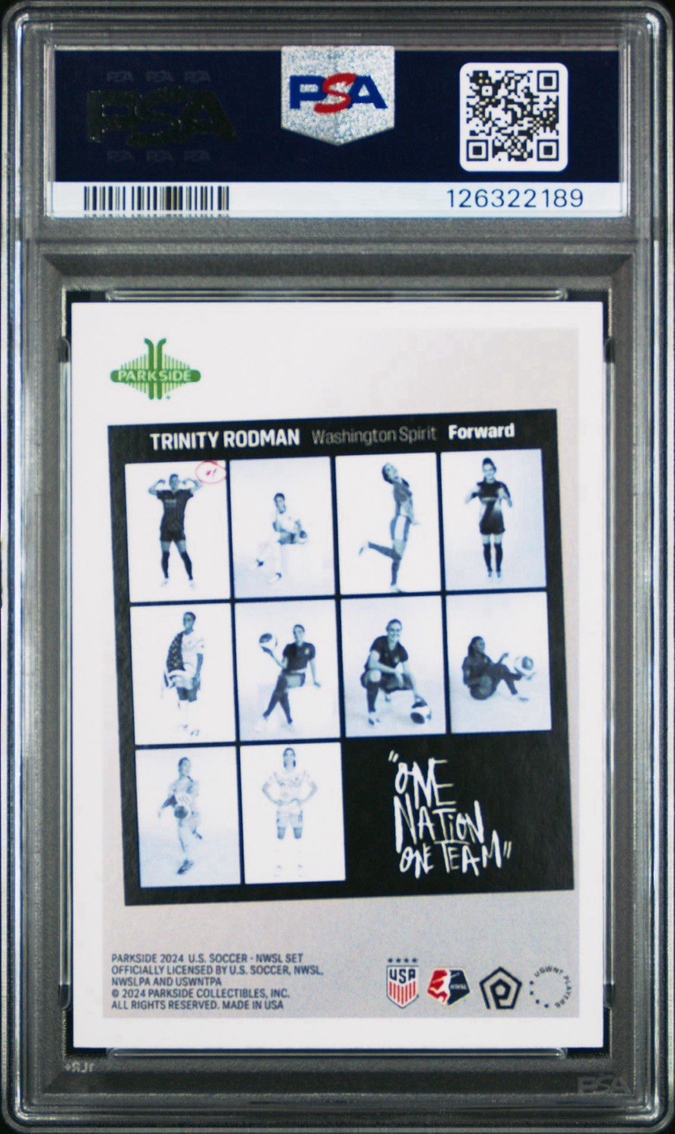 2024 Parkside USWNT One Nation One Team Studio Trinity Rodman PSA 10 Gem