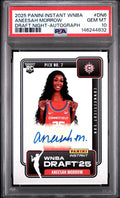 2025 Panini Instant WNBA Draft Night Aneesah Morrow #DN6 Auto Rookie PSA 10 Gem