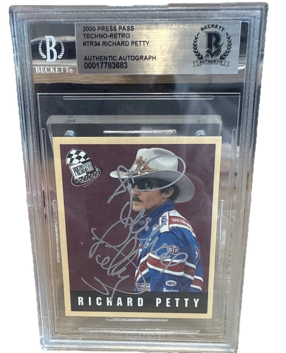Signed Richard Petty 2000 Press Pass Techno-Retro #TR34  - Beckett BAS Slab