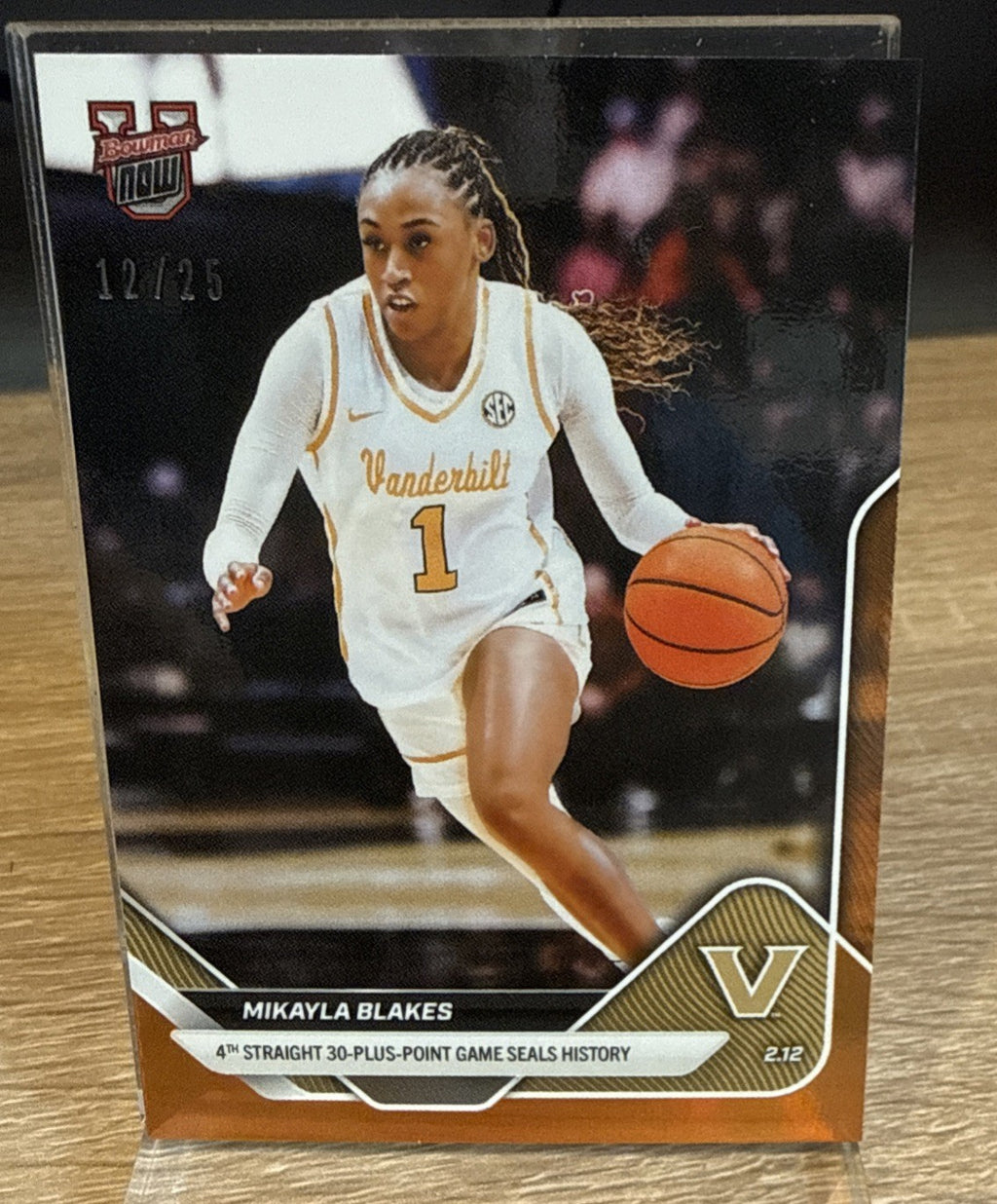 Mikayla Blakes 2025-26 Bowman U NOW Basketball # 73 Orange Foil #d /25