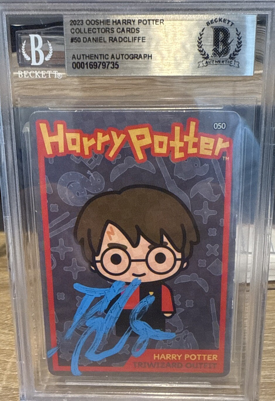 Daniel Radcliffe Signed 2023 Ooshie Harry Potter Collectors Cards #50 BAS Slab