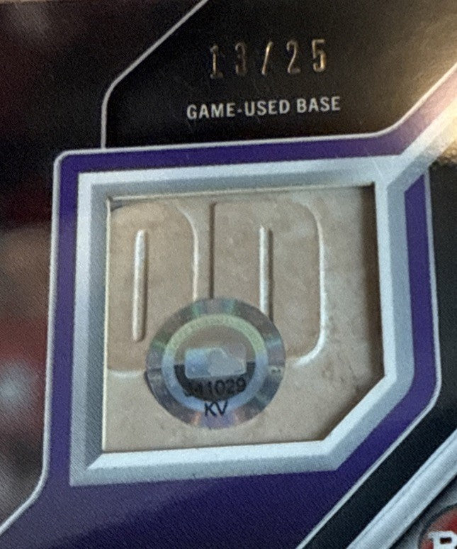 2024 MLB TOPPS NOW #405C Rece Hinds Game-Used Base Relic Purple /25 - RC