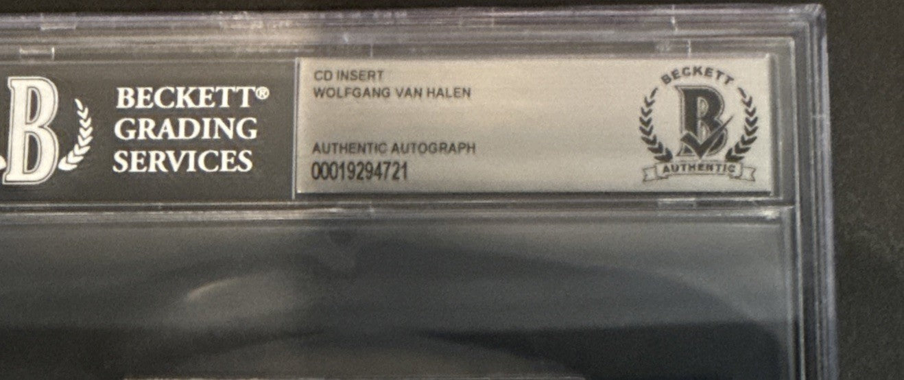 Wolfgang Van Halen SIGNED CD Insert “Mamoth - The End” Beckett BAS Encased Slab
