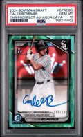2024 BOWMAN DRAFT CHROME PRSPCT AUTOS AQUA LAVA CALEB BONEMER /199 PSA 10