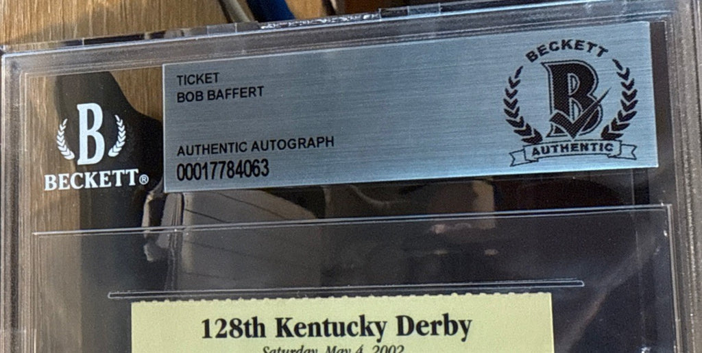 Bob Baffert SIGNED 2002 Kentucky Derby Ticket Stub Winning Trainer BAS BECKETT