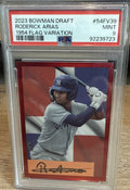 2023 Bowman Draft 1954 Flag Variation Roderick Arias Yankees #d /54 PSA 9 MINT