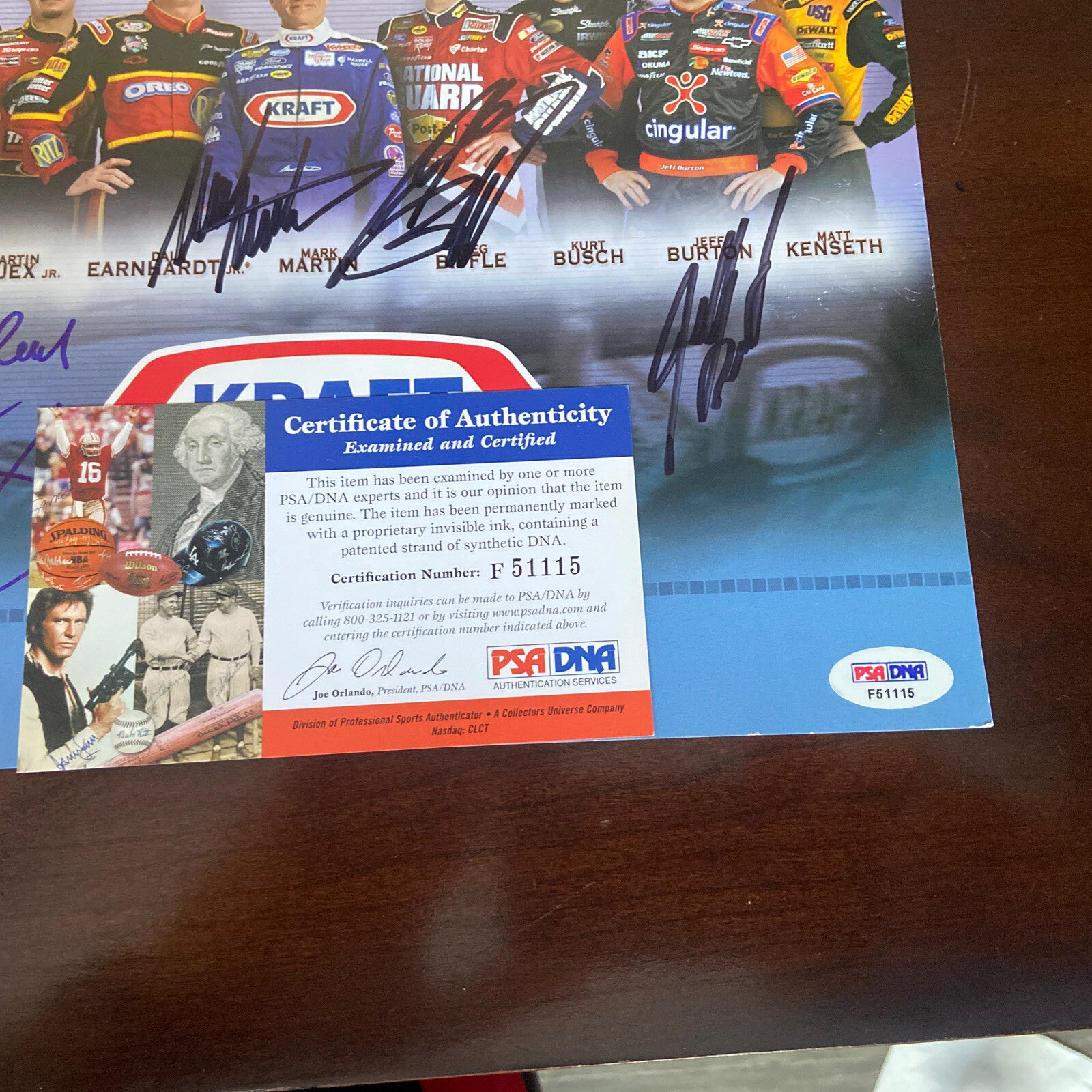 2005 Multi Signed NASCAR Hero Card -Michael Waltrip,Mark Martin, Greg Biffle PSA