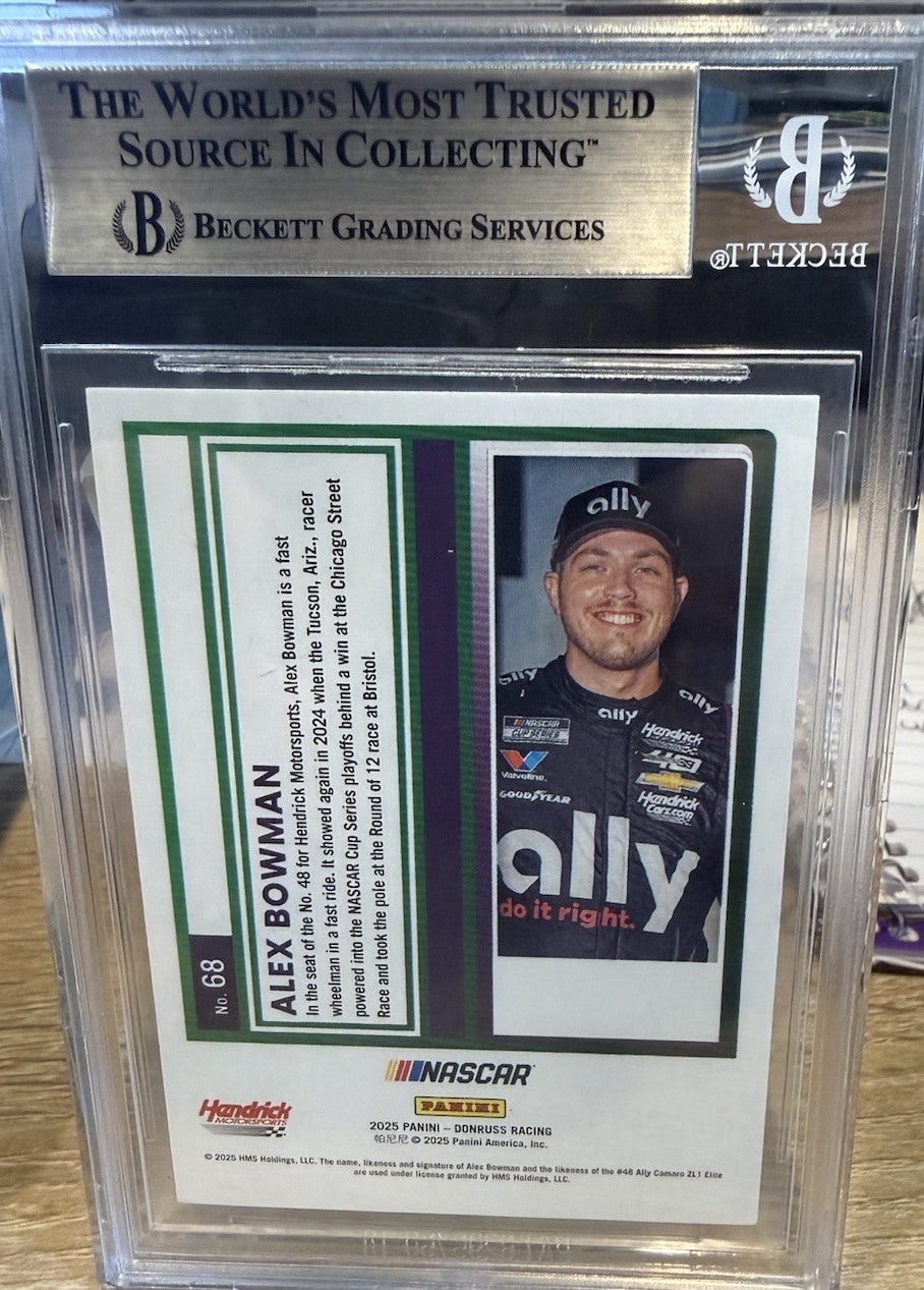 Signed Alex Bowman 2025 Donruss Optic  #68 - Beckett BAS Slab