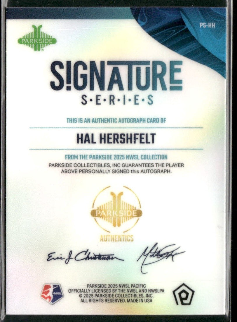 2025 Parkside NWSL Pacific #PS-HH Hal Hershfelt Signatures