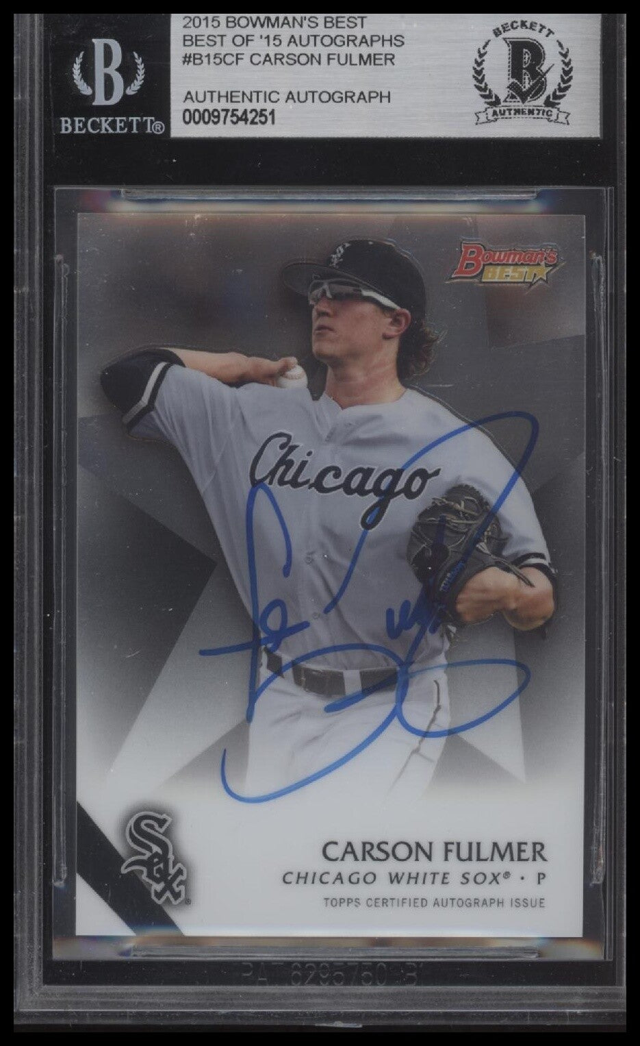 2015 Bowman's Best #B15-CF Carson Fulmer Best of 2015 Autographs BAS Slab