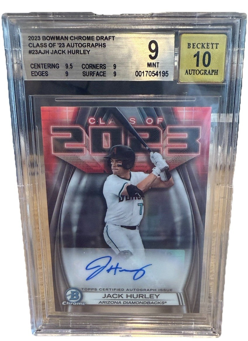 Jack Hurley 2023 Bowman Draft Class Of 2023 Autograph Auto Card #23A-JH BGS 9