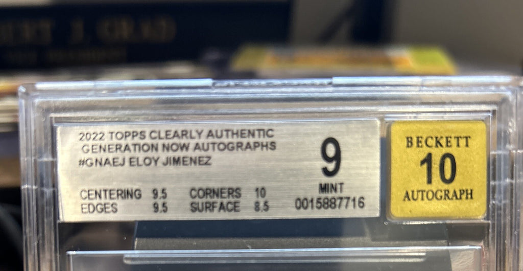 Eloy Jimenez 2022 Topps Clearly Authentic Generation Now GNA-Ej BGS 9 BAS 10