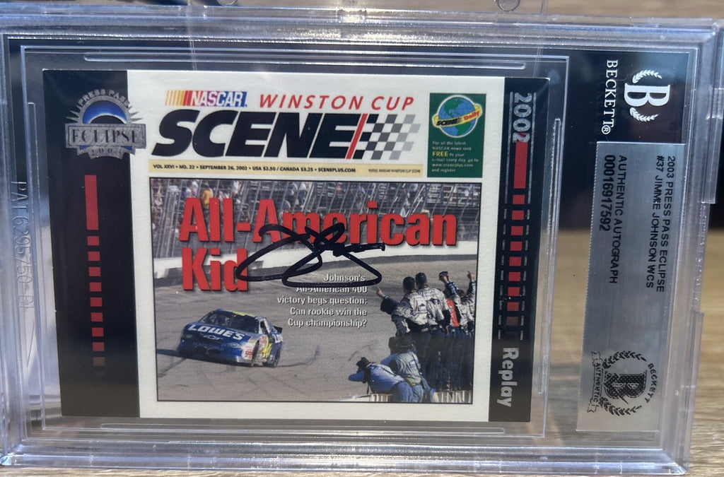 Signed Jimmie Johnson 2003 Press Pass Eclipse #37 AUTOGRAPH BECKETT BAS Slab