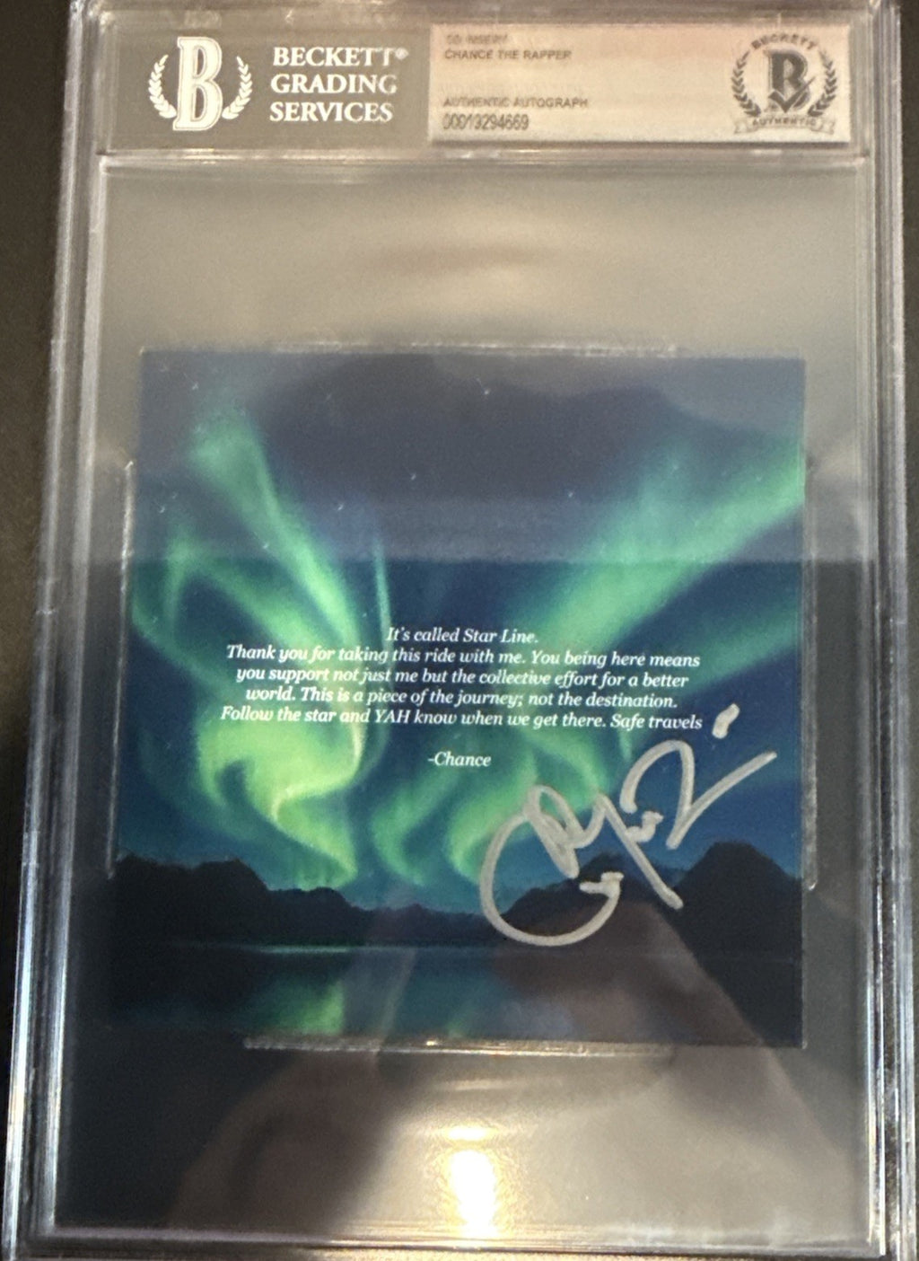 Chance The Rapper SIGNED CD Insert “Star Line” - Beckett BAS Encased Slab