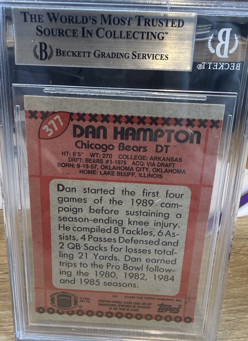 Signed 1990 Topps  Dan Hampton Auto #377 - Beckett BAS Authentic