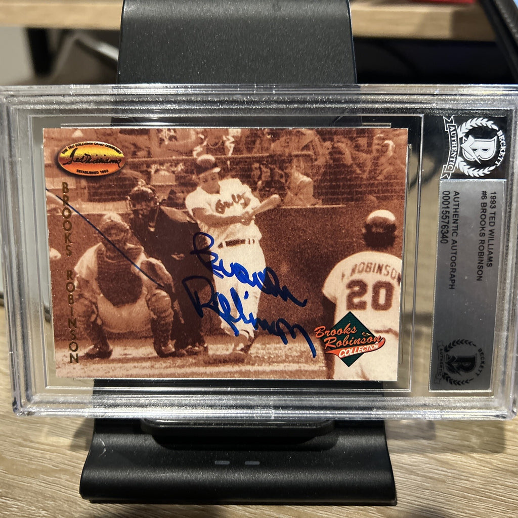 SIGNED BROOKS ROBINSON 1993 TED WILLIAMS #6 BECKETT AUTHENTIC AUTOGRAPH - BAS