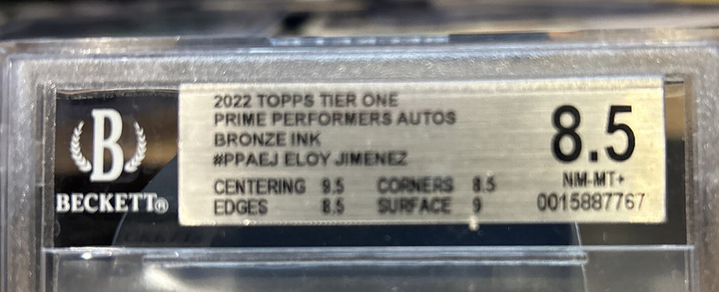2022 Topps Tier One Eloy Jimenez Auto Bronze Ink 01/25 BGS 8.5