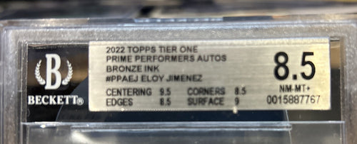2022 Topps Tier One Eloy Jimenez Auto Bronze Ink 01/25 BGS 8.5