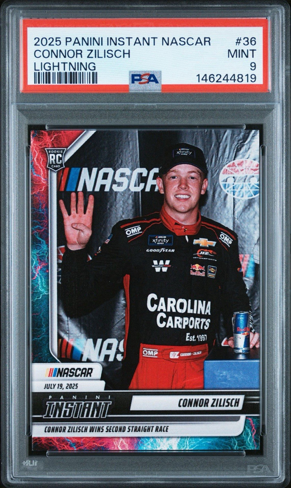 2025 Panini Instant #36 Connor Zilisch Lightning /5 PSA 9 Mint