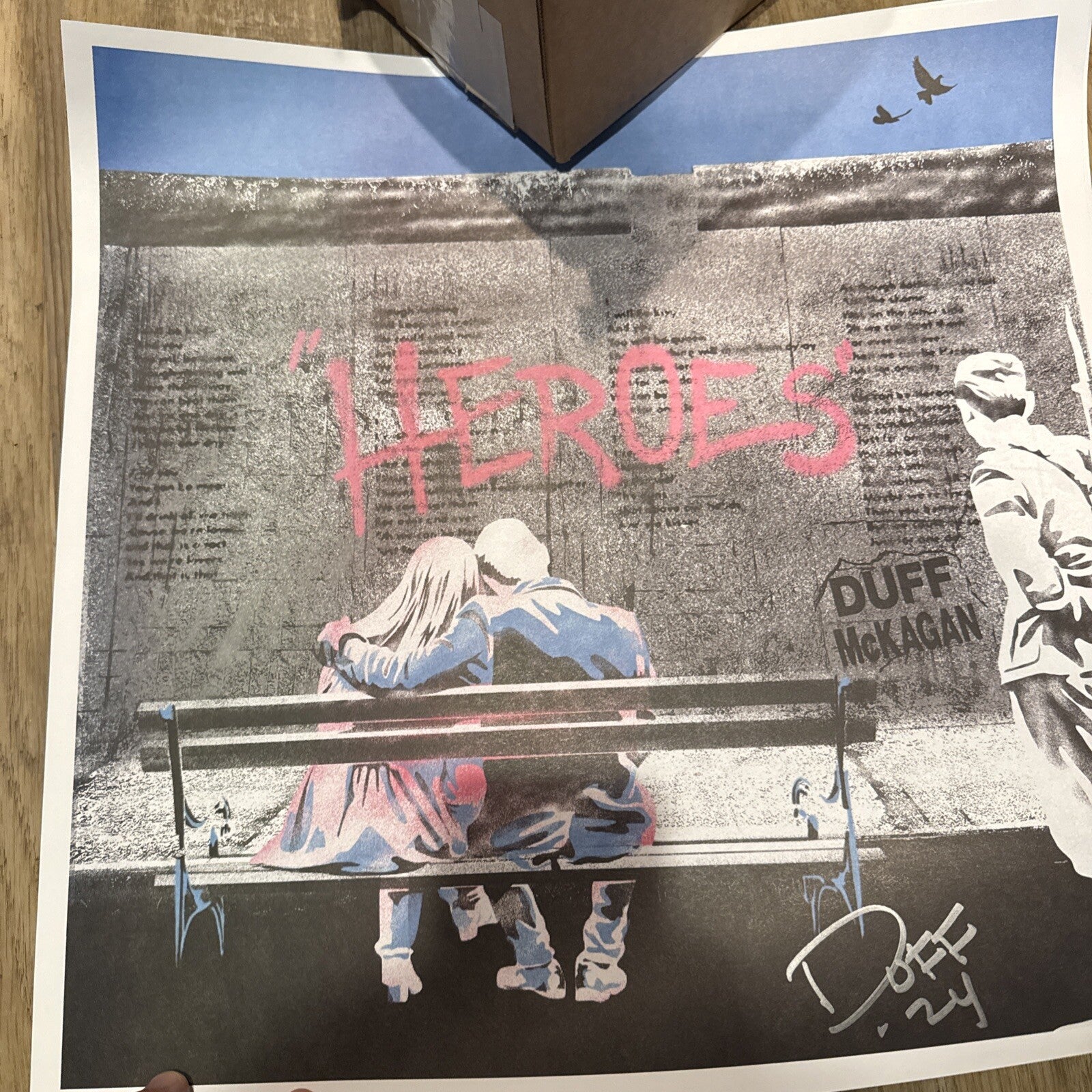 Duff McKagan Autographed Heroes Lithograph Poster 18”x18” GnR Velvet Revolver
