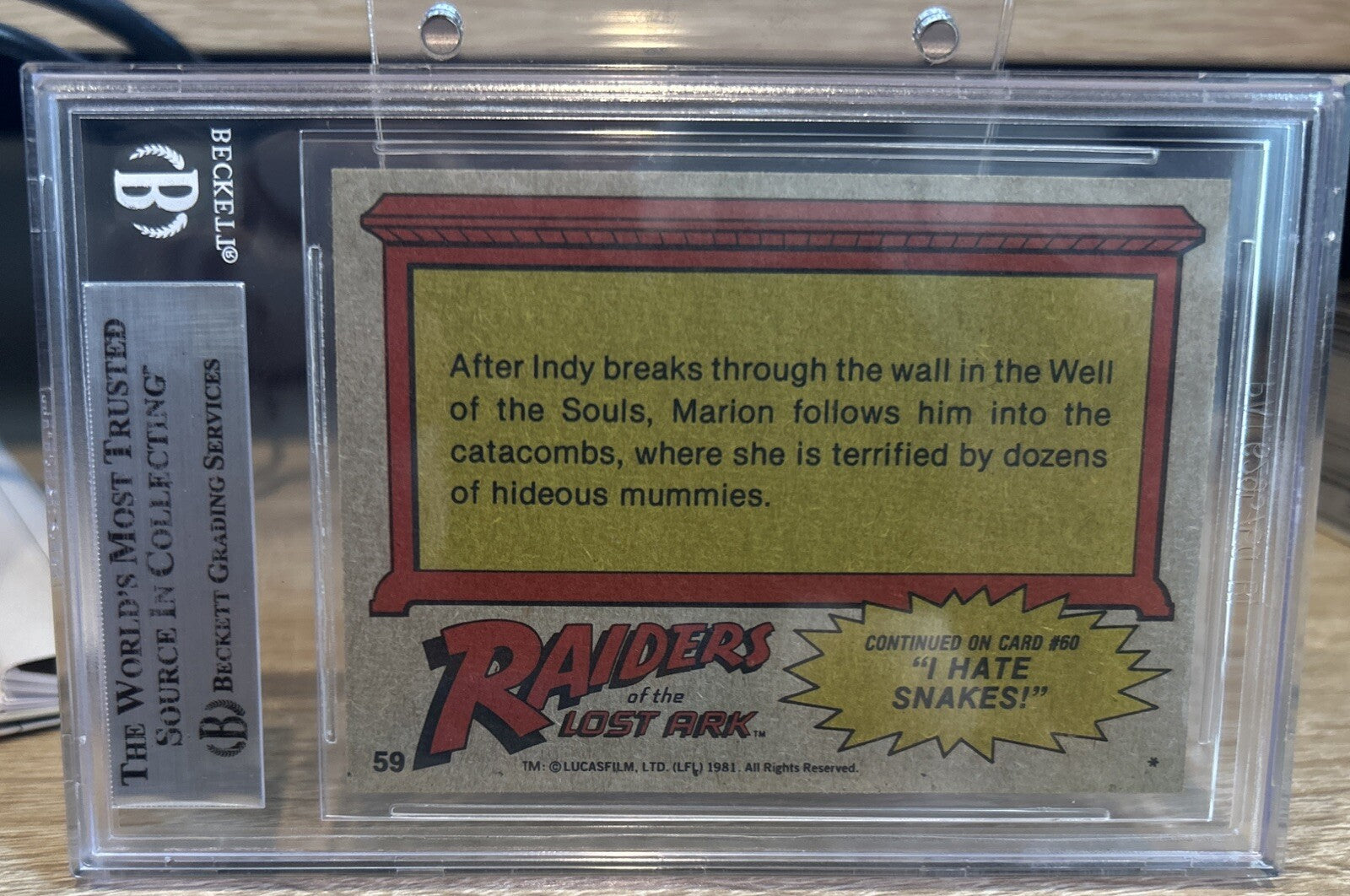 Karen Allen Signed 1981 Topps Indiana Jones Raiders Of The Lost Ark BECKETT BAS
