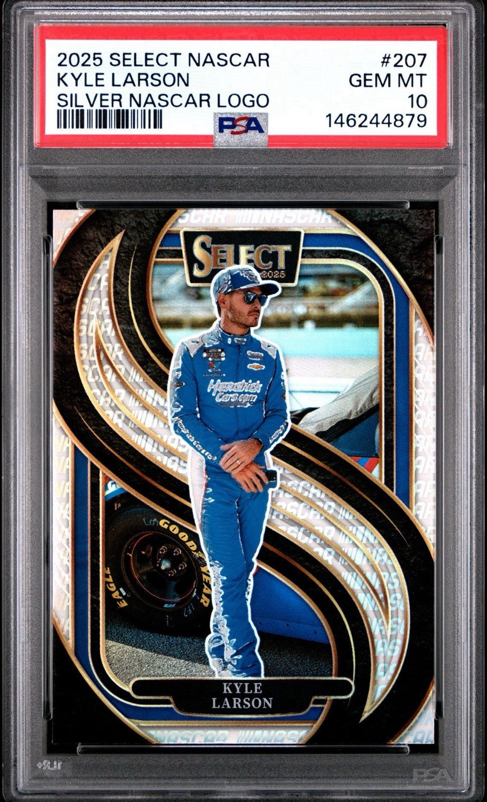 2025 Panini Select Kyle Larson Trackside NASCAR LOGO SSP PSA 10 Gem