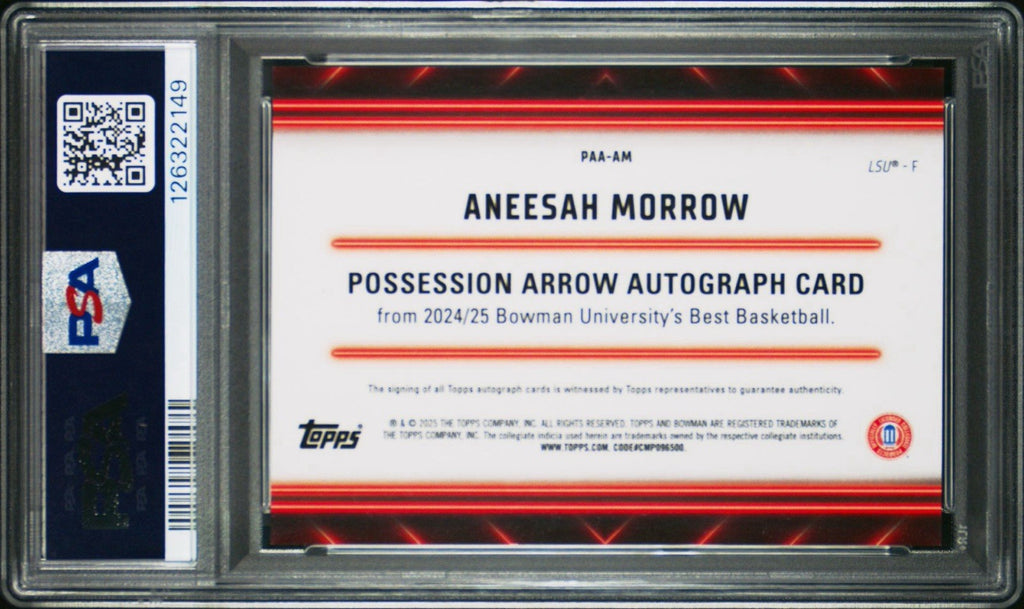 2024 Bowman's Best U #PAA-AM Aneesah Morrow Poss Arrow Auto Gold Geo /50 PSA 10