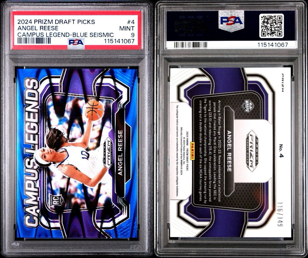 2024 Prizm Draft Picks ANGEL REESE CAMPUS LEGENDS Blue Seismic PSA 9