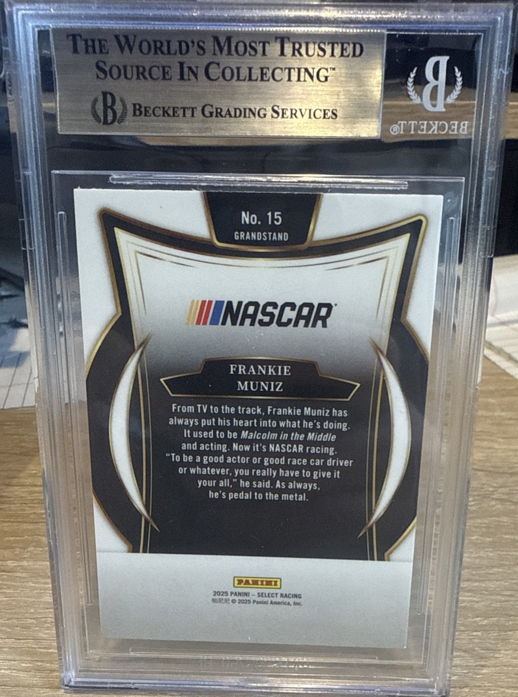 Signed Frankie Muniz 2025 Panini Select #15 - Beckett BAS Slab