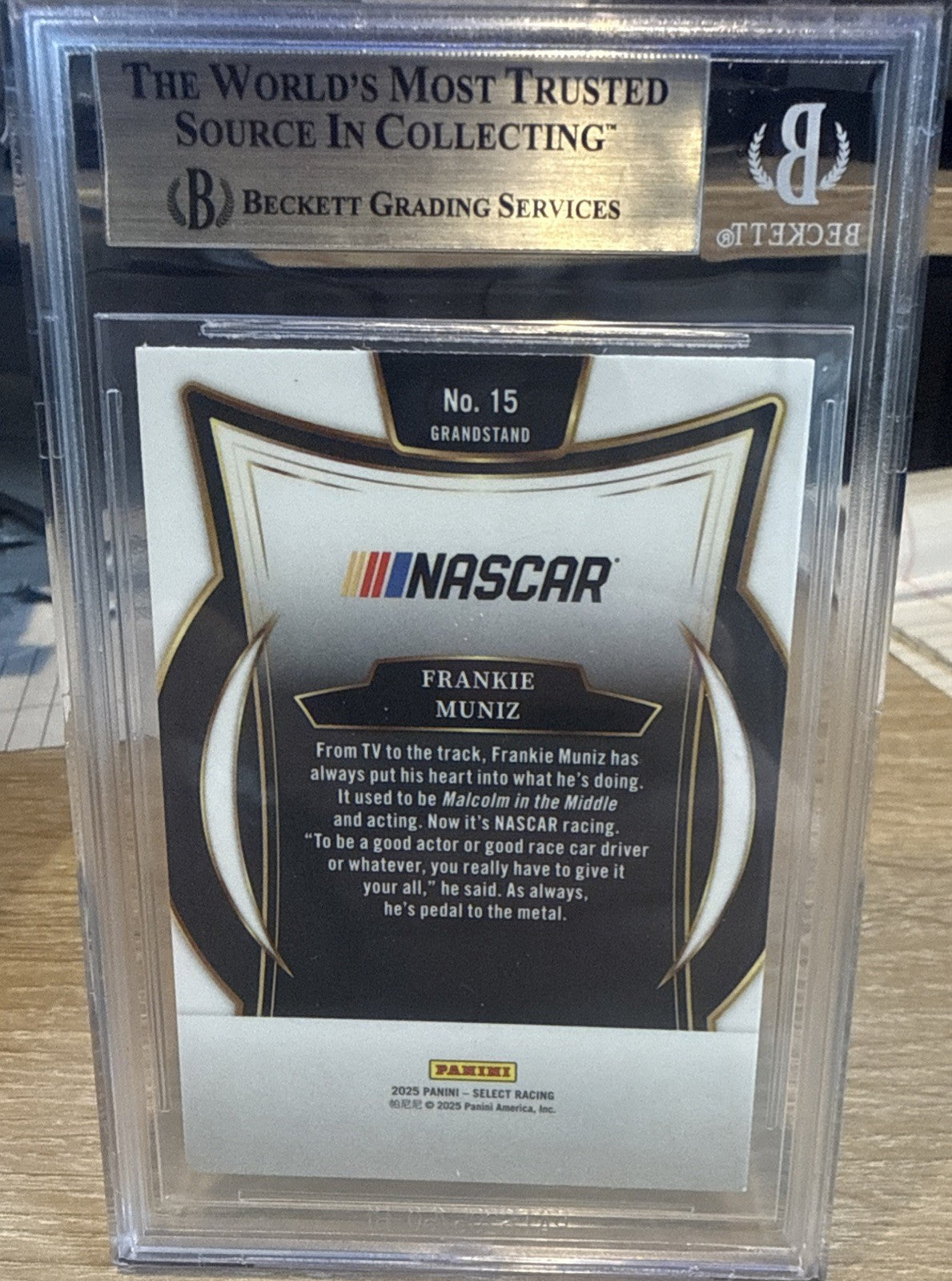 Signed Frankie Muniz 2025 Panini Select #15 - Beckett BAS Slab