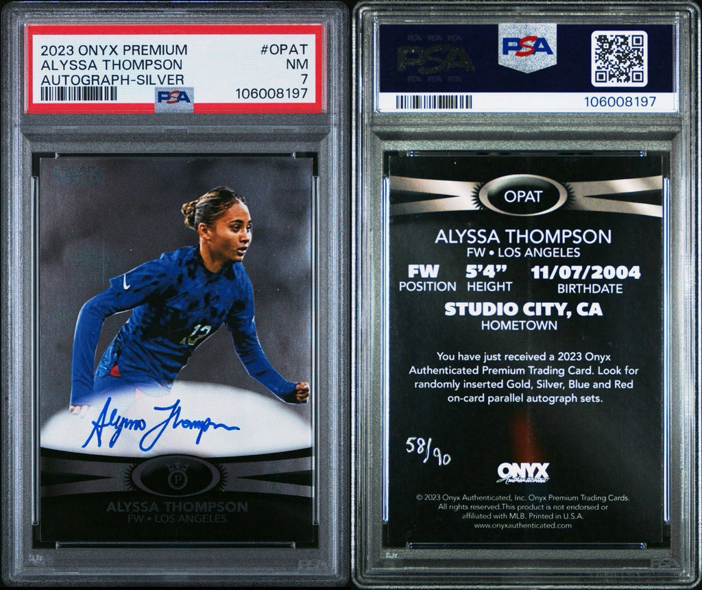 Alyssa Thompson 2023 Onyx Premium Silver Rookie Autograph /90 PSA 7