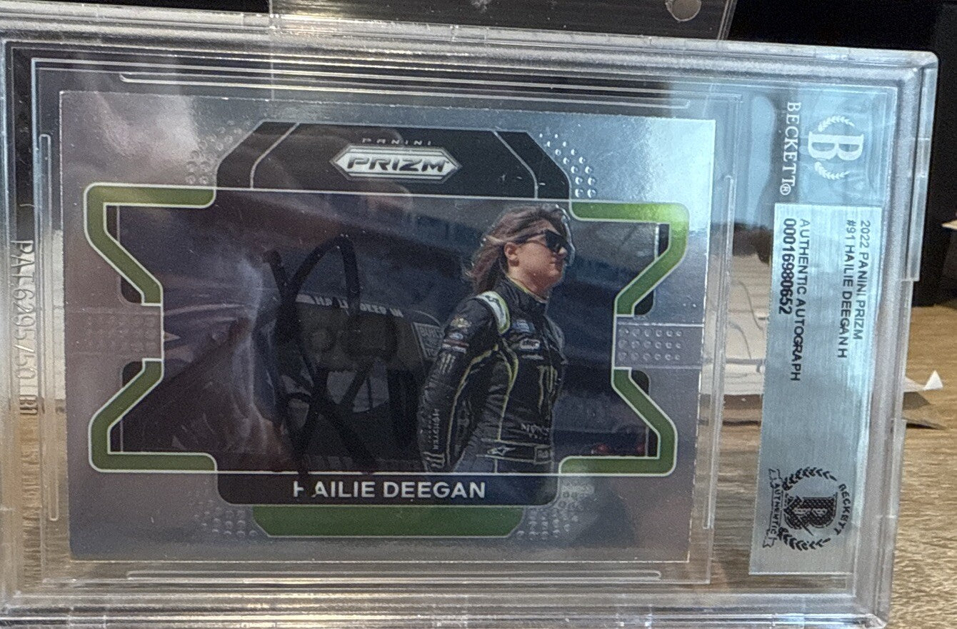 Signed 2022 Panini Prizm #91 Hailie Deegan Beckett Auto  BAS Slab