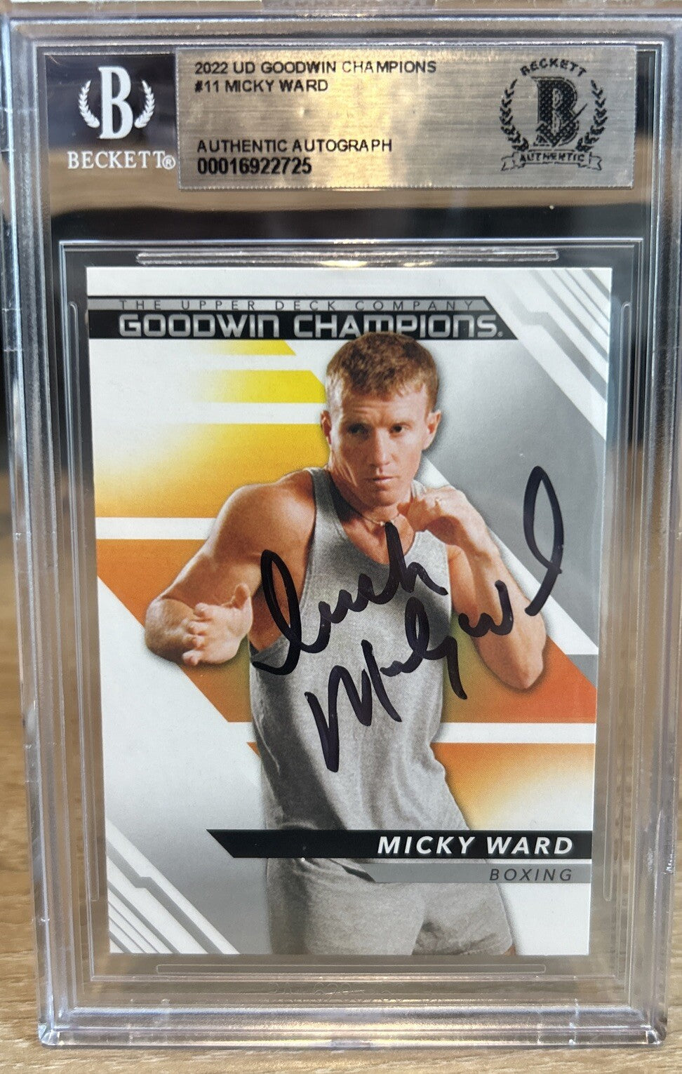 Signed 2022 Upper Deck Goodwin Champions #11 Micky Ward Beckett BAS Slab