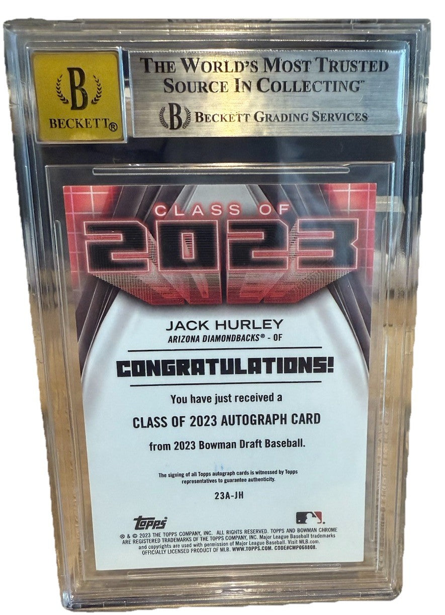 Jack Hurley 2023 Bowman Draft Class Of 2023 Autograph Auto Card #23A-JH BGS 9