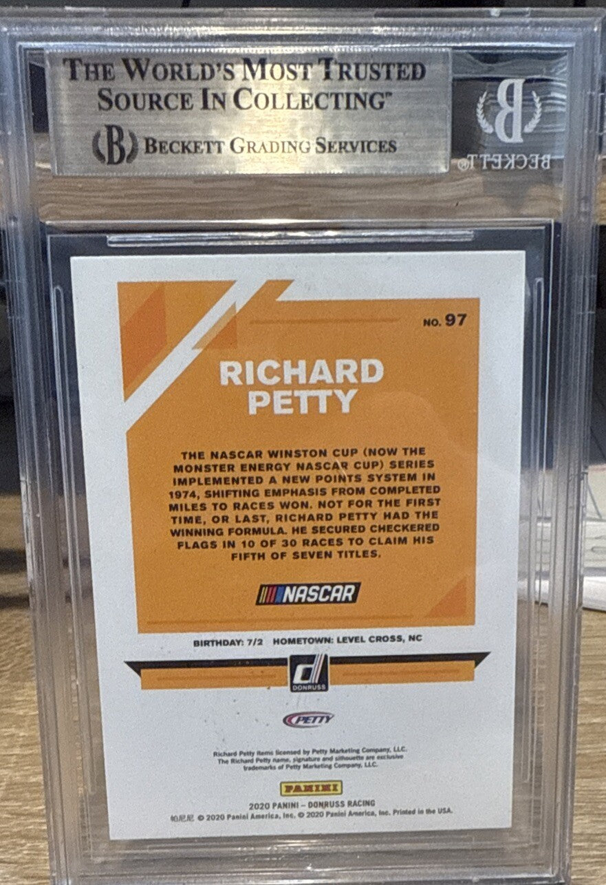 Signed Richard Petty 2020 Donruss #97 BAS Beckett Slabbed