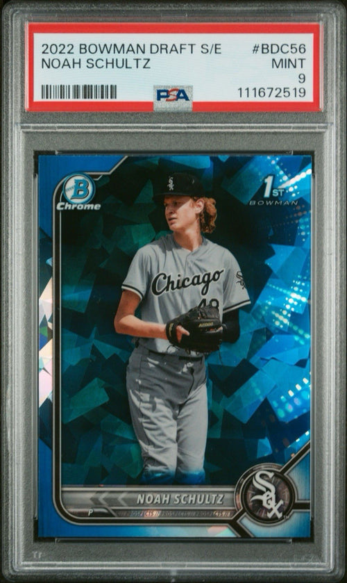 2022 Bowman Chrome Draft Sapphire Noah Schultz 1st Refractor - PSA 9