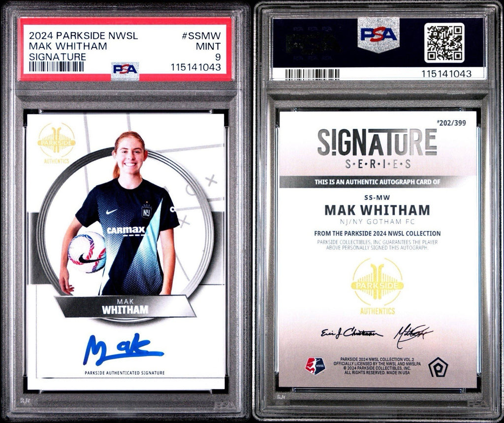 Mak Whitham 2024 Parkside NWSL Vol 2 Signature Series /399 Auto RC PSA 9