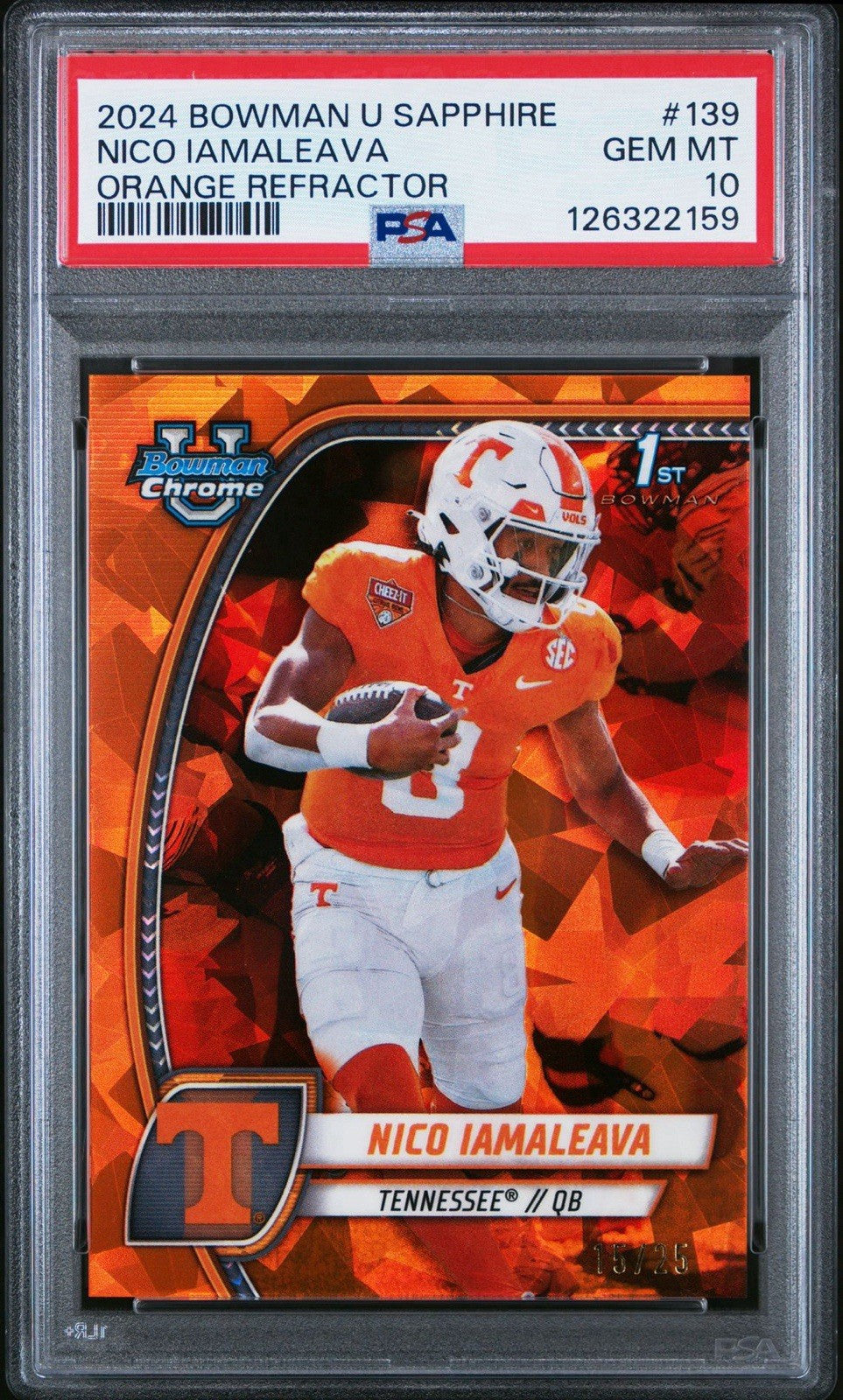 2024 Bowman Chrome Sapphire - Auto Nico Iamaleava #139 Orange /25 PSA 10