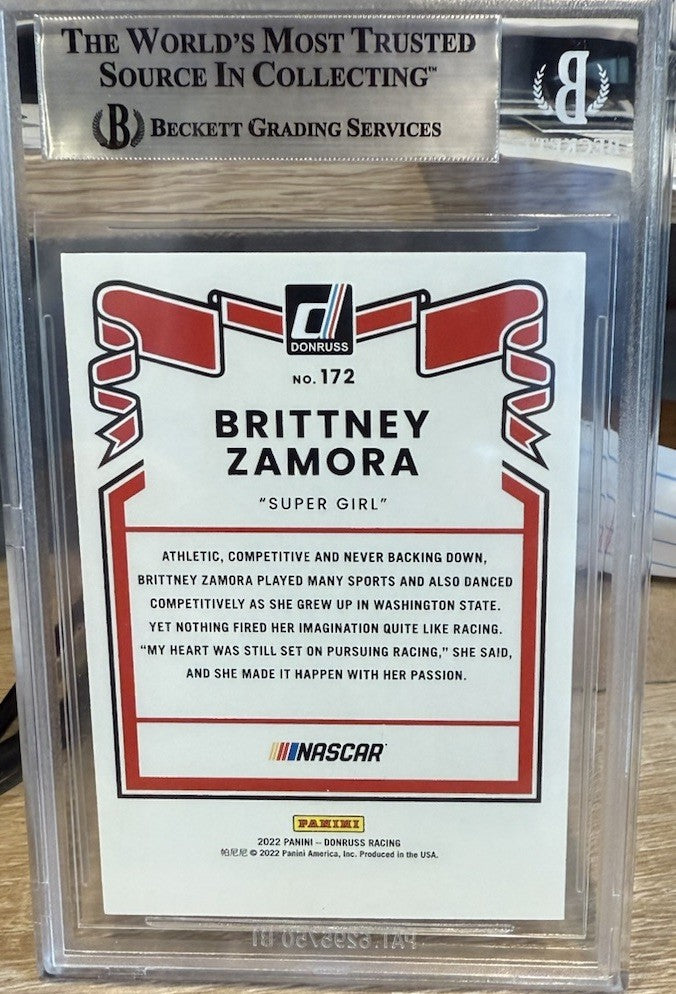 Signed Brittney Zamora 2022 Donruss #172 - BAS Beckett Slab