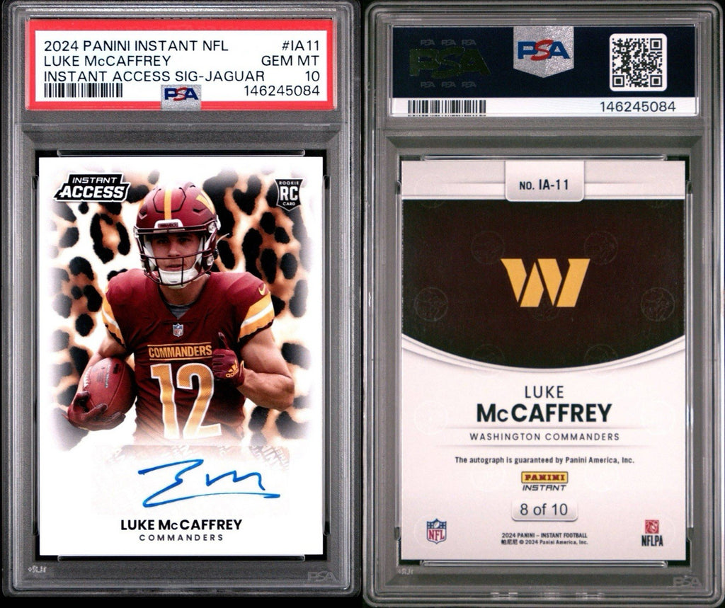 LUKE MCCAFFREY 2024 PANINI INSTANT ACCESS SIGNATURES AUTO JAGUAR # 8/10 PSA 10