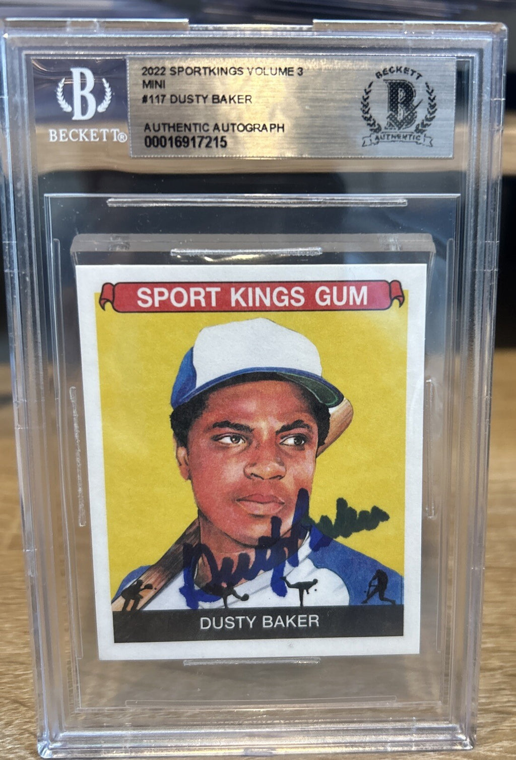 Signed DUSTY BAKER 2022 Sportskings Vol 3 Mini #117  BAS BECKETT SLAB