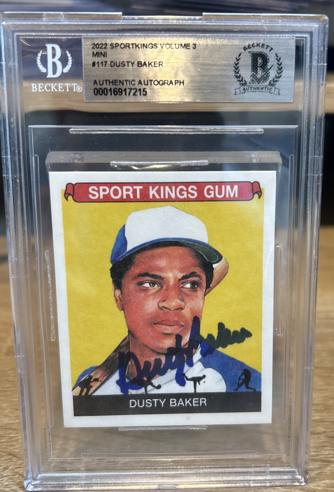 Signed DUSTY BAKER 2022 Sportskings Vol 3 Mini #117  BAS BECKETT SLAB