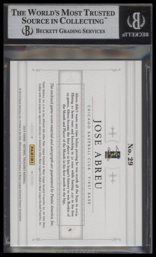 2014 Panini NT #29 Jose Abreu Players Choice Signature Die Cuts BAS Slab #/99