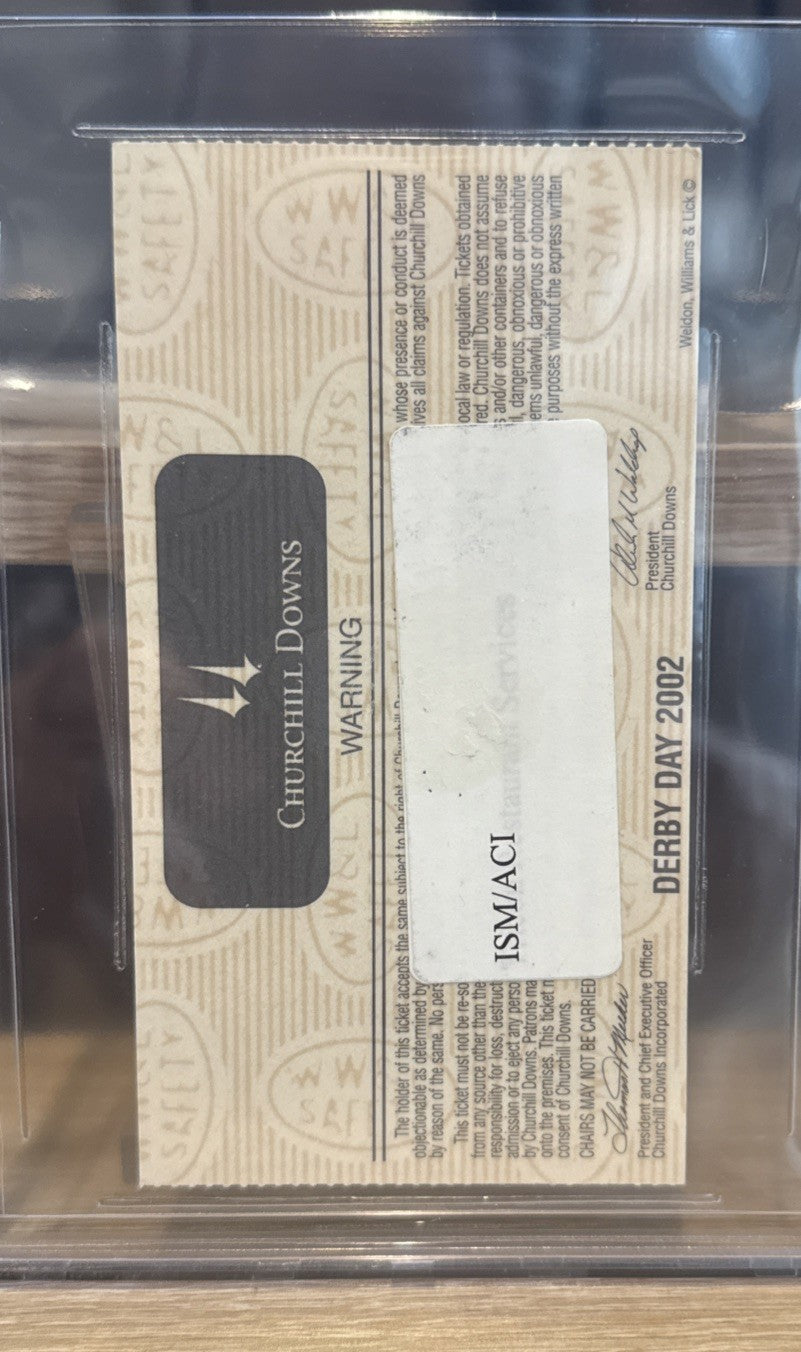 Bob Baffert SIGNED 2002 Kentucky Derby Ticket Stub Winning Trainer BAS BECKETT