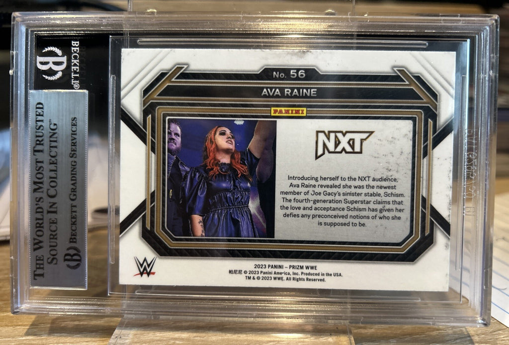 AVA RAINE 2023 PANINI PRIZM #56 SIGNED BECKETT BAS CERTIFIED WWE NXT