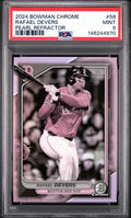 2024 Bowman Chrome Pearl Refractor # 58 Rafael Devers PSA 9