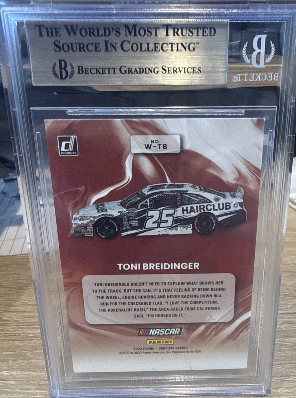 Signed Toni Breidinger 2023 Donruss Watercolors #W-TB - Beckett BAS Slab