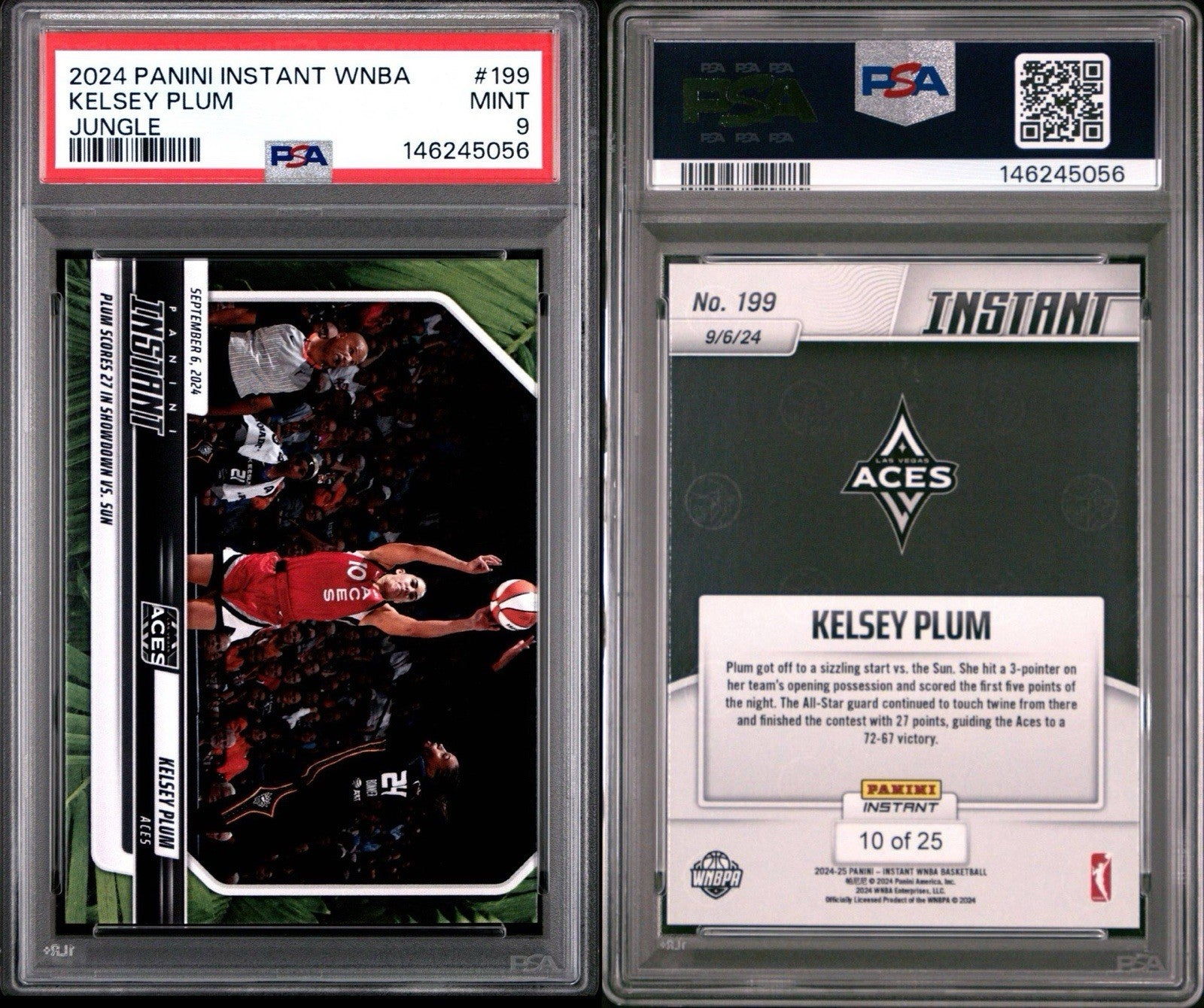 2024 Panini Instant WNBA #199 Kelsey Plum Jungle #d /25 - PSA 9 Mint