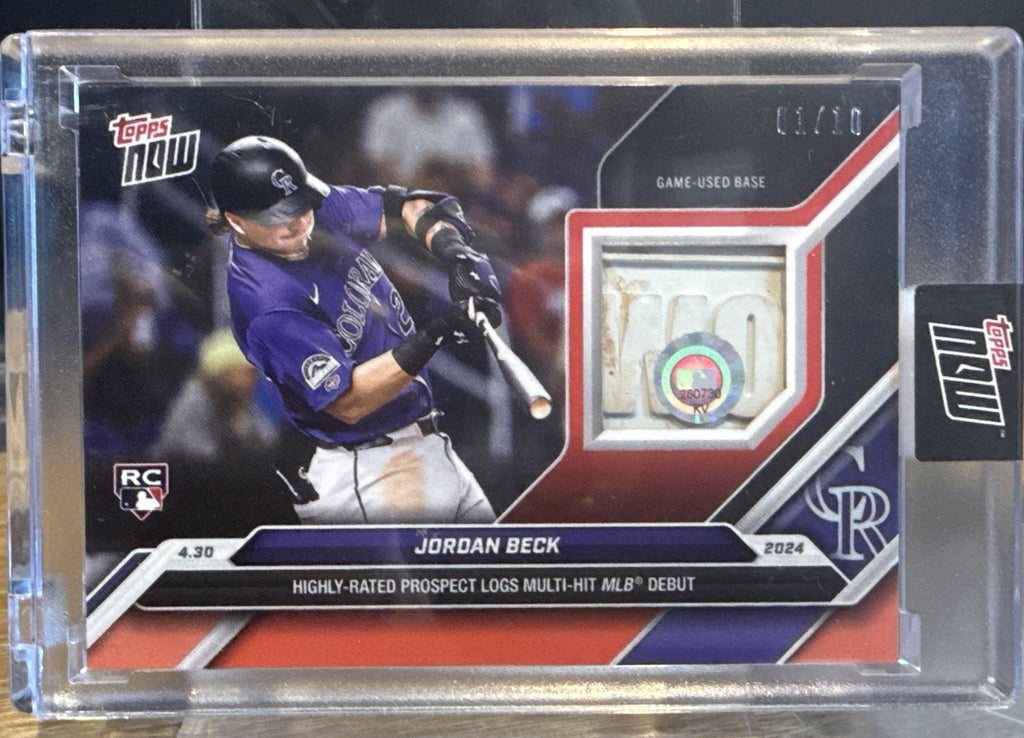 JORDAN BECK - 2024 Topps Now #137D Game-used Base Relic Red Parallel 01/10